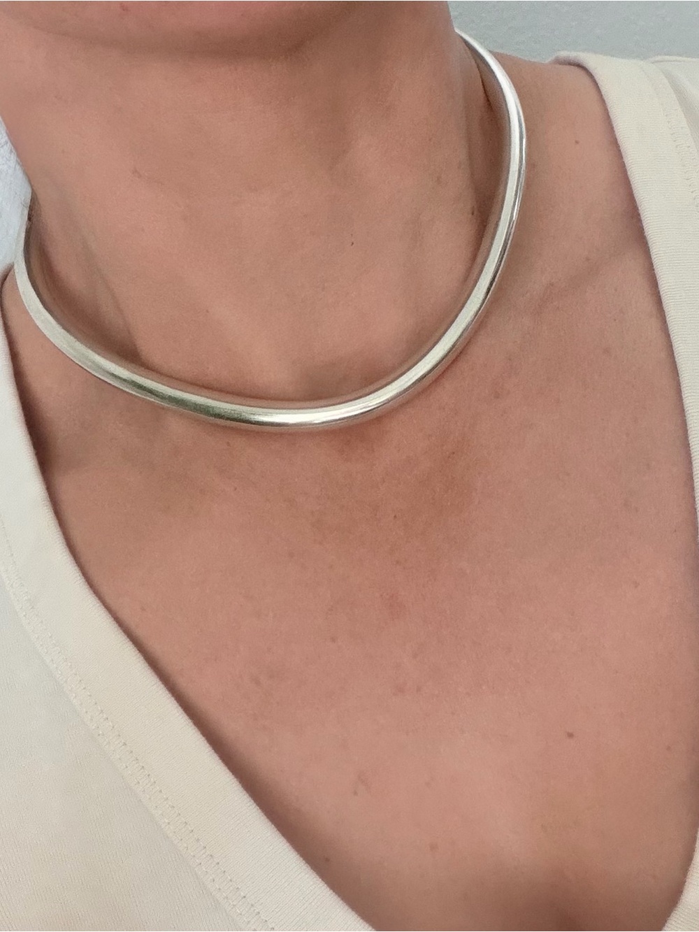 Vintage Taxco Sterling Silver 925 Open Torque Collar Necklace - Silver - Picture 12 of 12